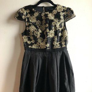 Modcloth Ark & Co Lace Brocade Mini Dress - Small